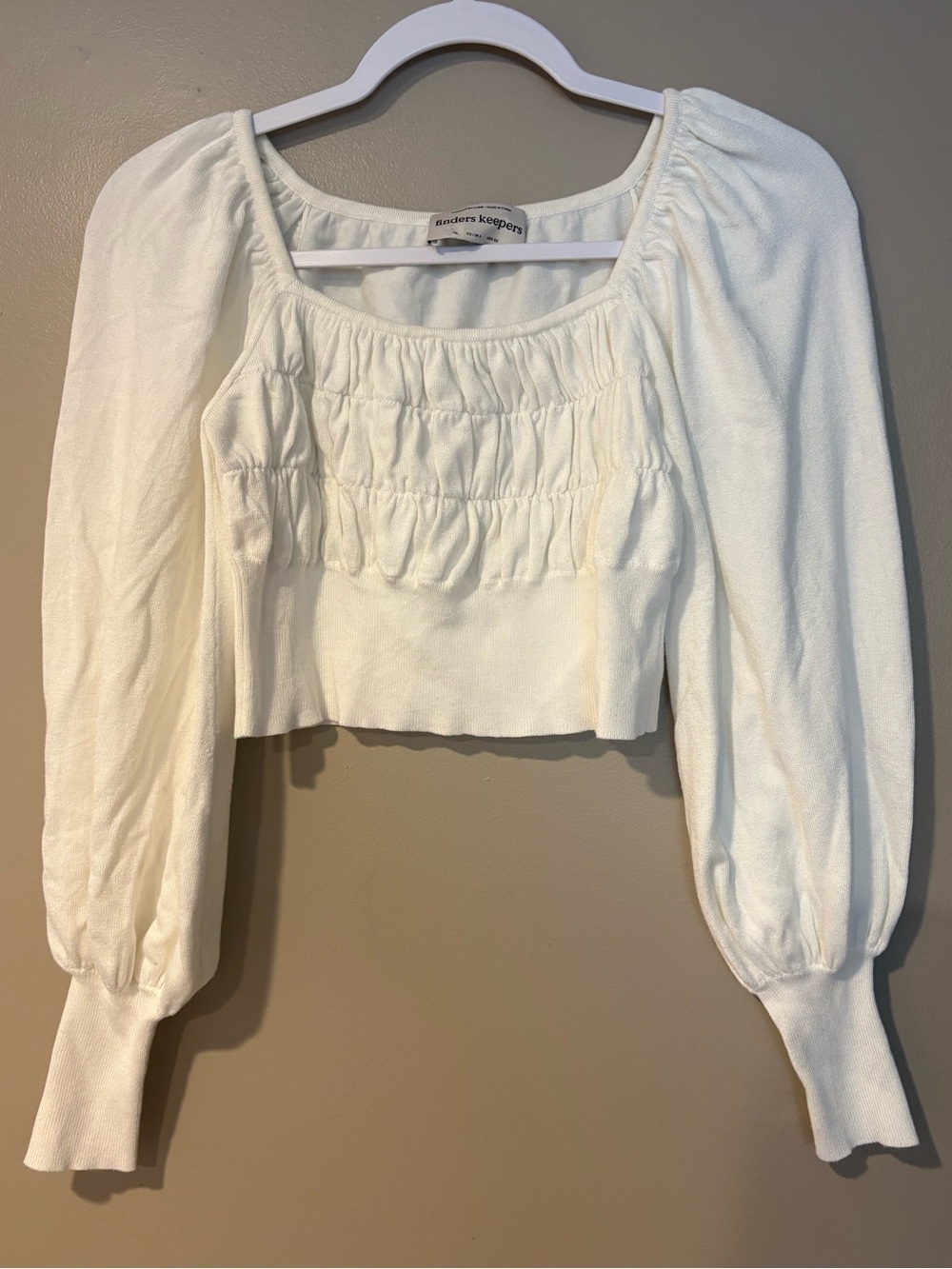 NWOT balloon sleeve soft stretchy cropped pirate nautical fairycore boho sweater